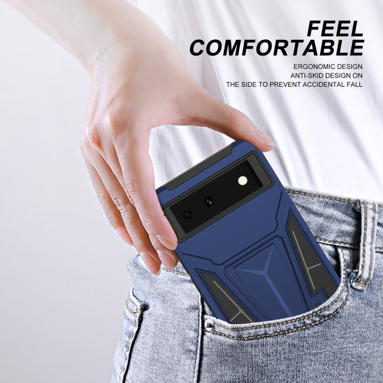 For Google Pixel 6 Super V Armor PC + TPU Shockproof Case with Holder