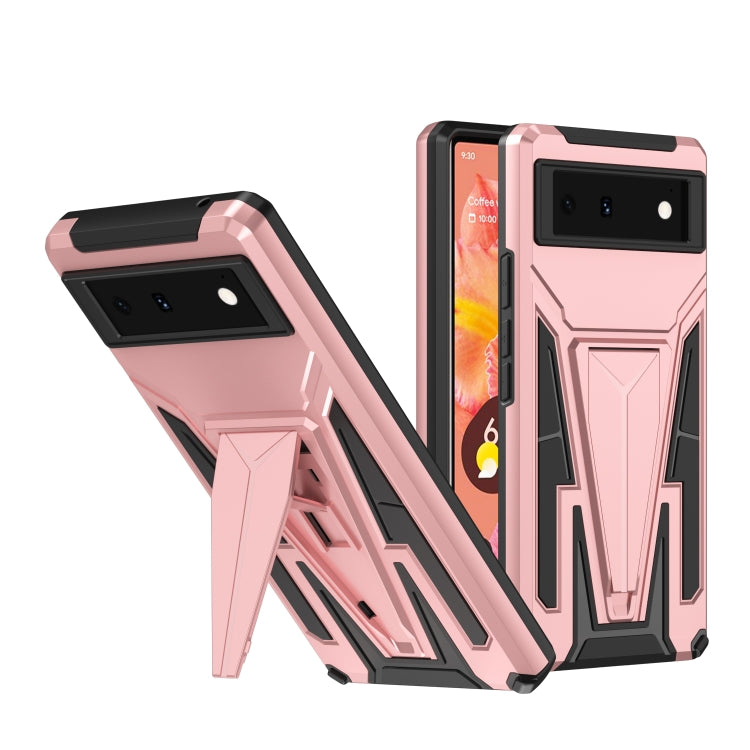 For Google Pixel 6 Super V Armor PC + TPU Shockproof Case with Holder