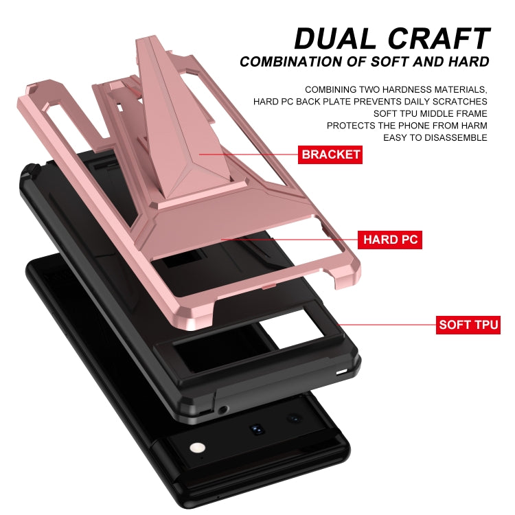 For Google Pixel 6 Super V Armor PC + TPU Shockproof Case with Holder