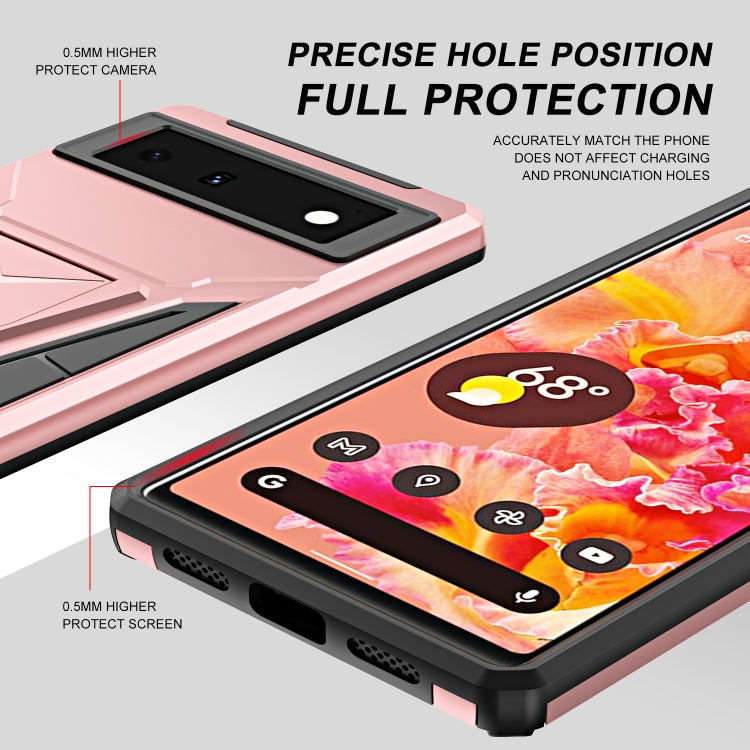 For Google Pixel 6 Super V Armor PC + TPU Shockproof Case with Holder