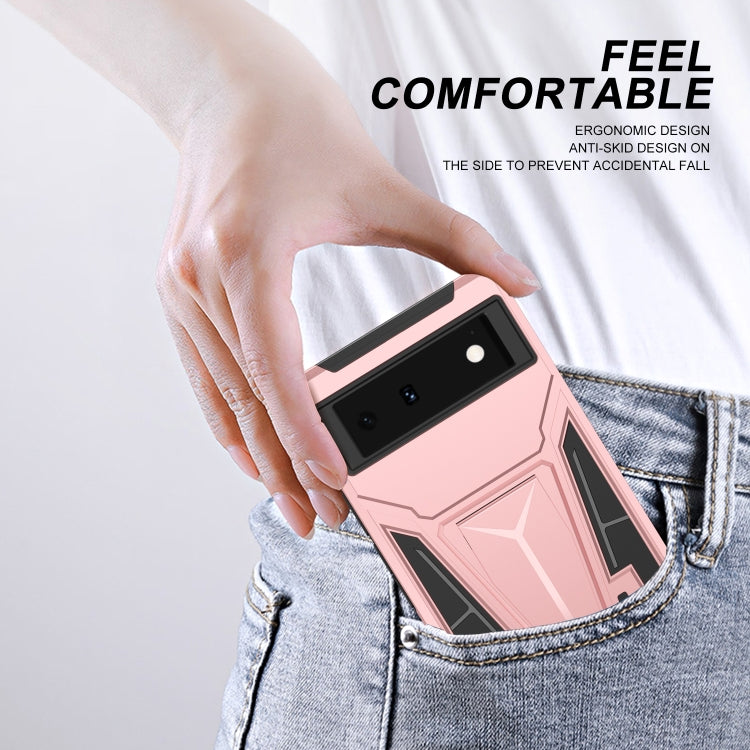 For Google Pixel 6 Super V Armor PC + TPU Shockproof Case with Holder