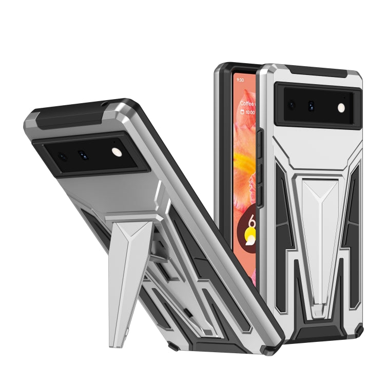 For Google Pixel 6 Super V Armor PC + TPU Shockproof Case with Holder