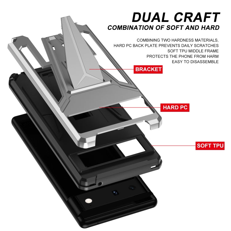 For Google Pixel 6 Super V Armor PC + TPU Shockproof Case with Holder