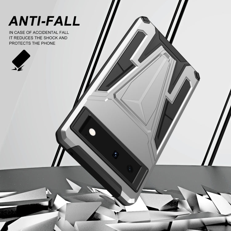 For Google Pixel 6 Super V Armor PC + TPU Shockproof Case with Holder