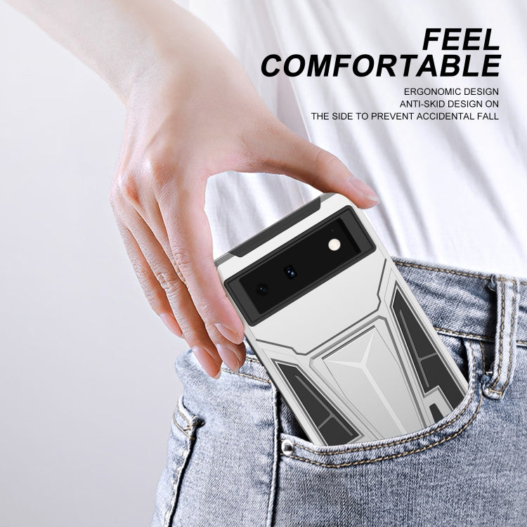 For Google Pixel 6 Super V Armor PC + TPU Shockproof Case with Holder