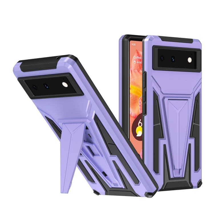For Google Pixel 6 Super V Armor PC + TPU Shockproof Case with Holder