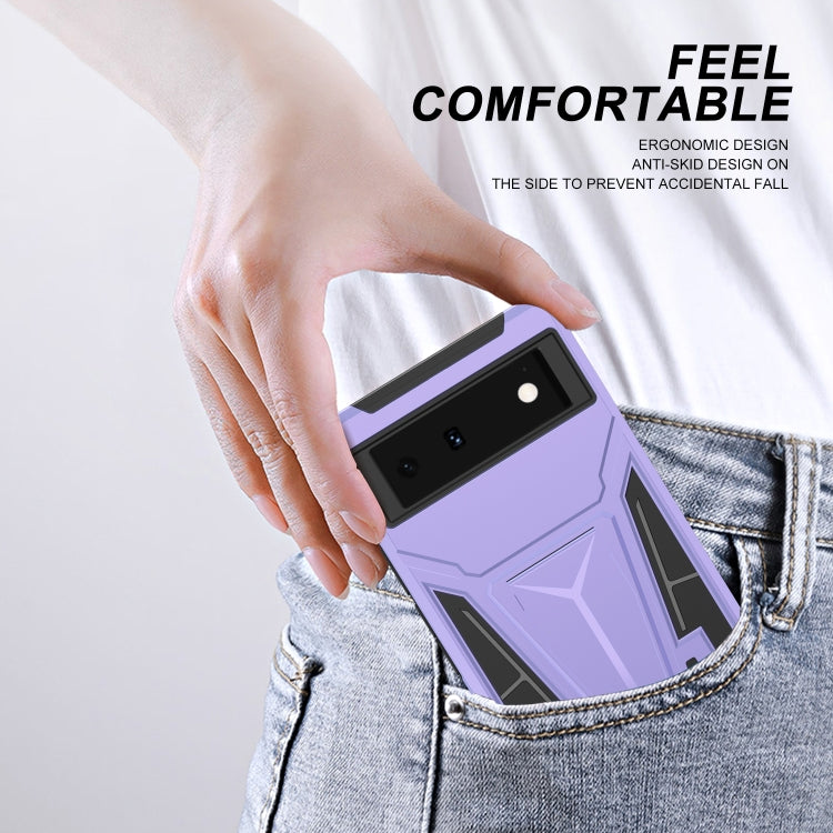 For Google Pixel 6 Super V Armor PC + TPU Shockproof Case with Holder
