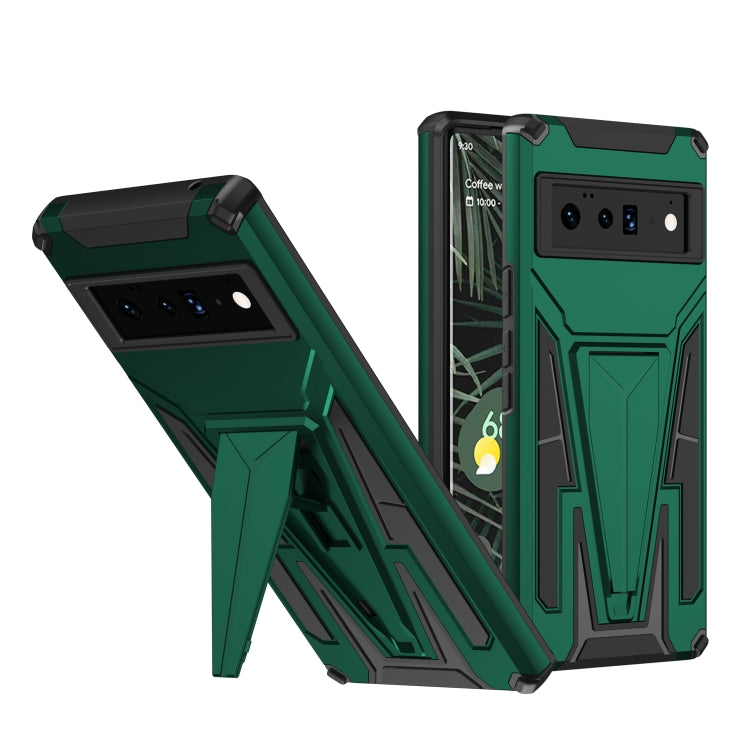For Google Pixel 6 Pro Super V Armor PC + TPU Shockproof Case with Holder