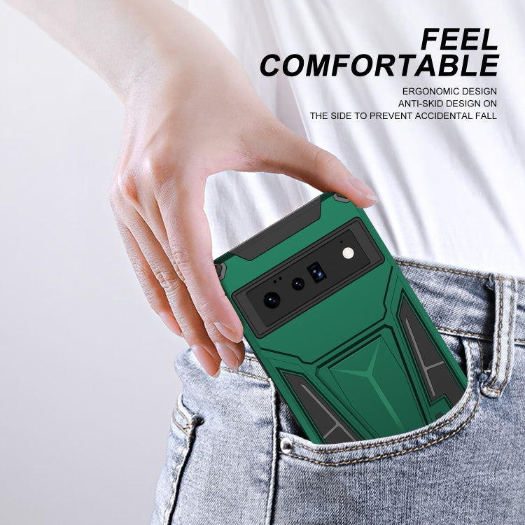 For Google Pixel 6 Pro Super V Armor PC + TPU Shockproof Case with Holder