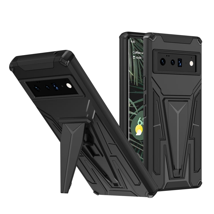 For Google Pixel 6 Pro Super V Armor PC + TPU Shockproof Case with Holder