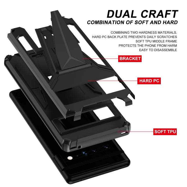For Google Pixel 6 Pro Super V Armor PC + TPU Shockproof Case with Holder