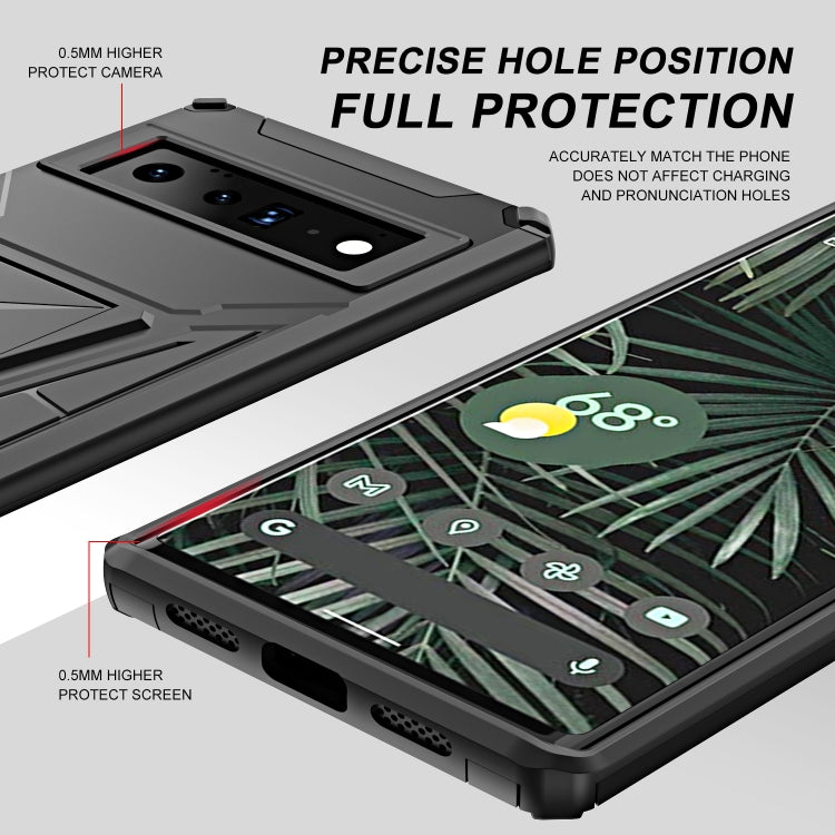 For Google Pixel 6 Pro Super V Armor PC + TPU Shockproof Case with Holder