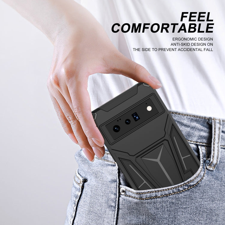 For Google Pixel 6 Pro Super V Armor PC + TPU Shockproof Case with Holder