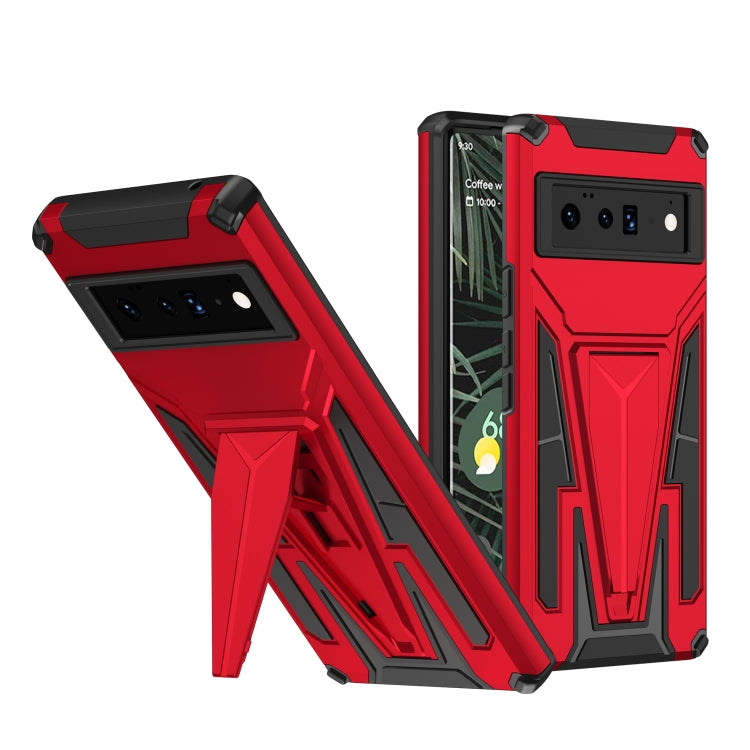 For Google Pixel 6 Pro Super V Armor PC + TPU Shockproof Case with Holder