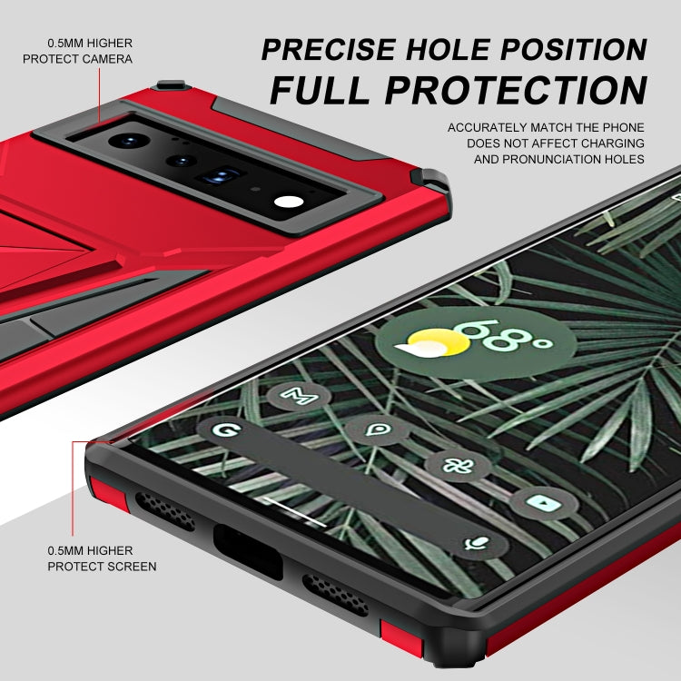 For Google Pixel 6 Pro Super V Armor PC + TPU Shockproof Case with Holder