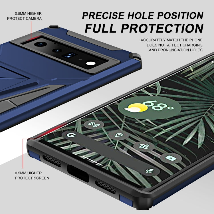 For Google Pixel 6 Pro Super V Armor PC + TPU Shockproof Case with Holder