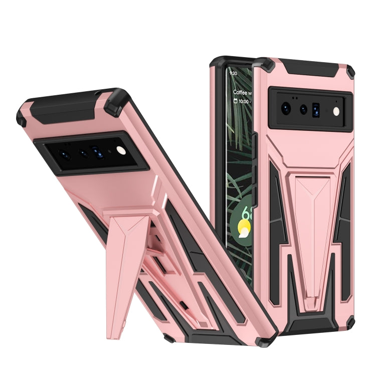 For Google Pixel 6 Pro Super V Armor PC + TPU Shockproof Case with Holder