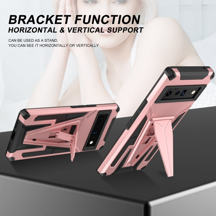 For Google Pixel 6 Pro Super V Armor PC + TPU Shockproof Case with Holder