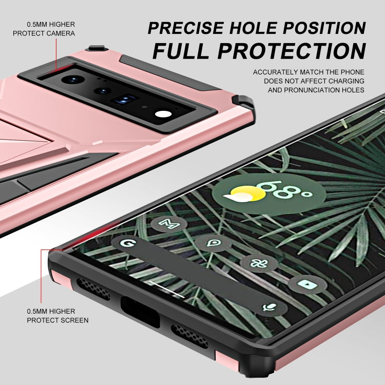 For Google Pixel 6 Pro Super V Armor PC + TPU Shockproof Case with Holder