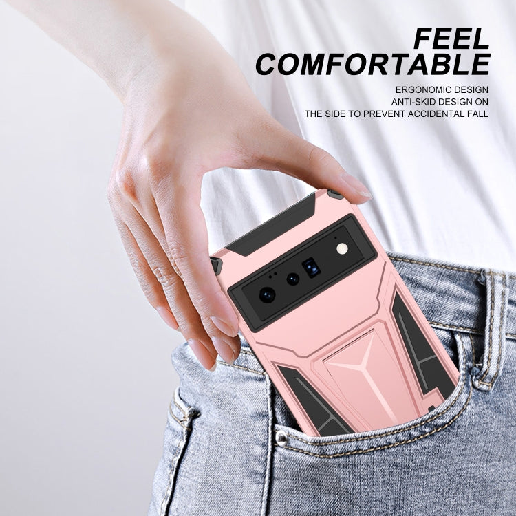For Google Pixel 6 Pro Super V Armor PC + TPU Shockproof Case with Holder