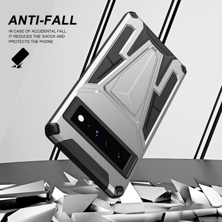 For Google Pixel 6 Pro Super V Armor PC + TPU Shockproof Case with Holder