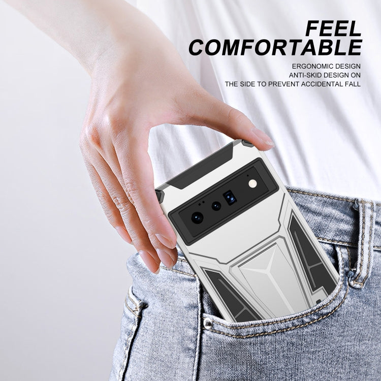 For Google Pixel 6 Pro Super V Armor PC + TPU Shockproof Case with Holder