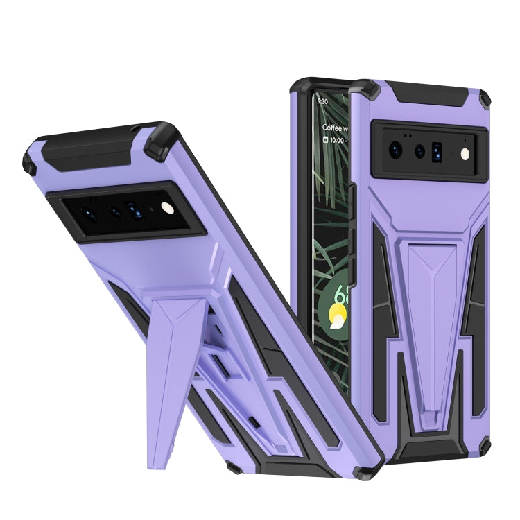 For Google Pixel 6 Pro Super V Armor PC + TPU Shockproof Case with Holder
