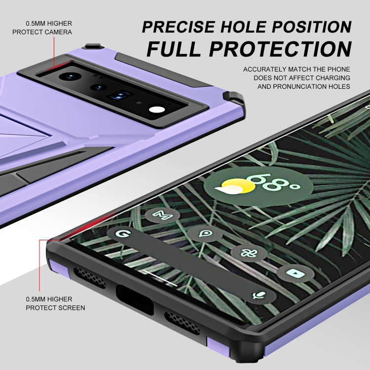 For Google Pixel 6 Pro Super V Armor PC + TPU Shockproof Case with Holder
