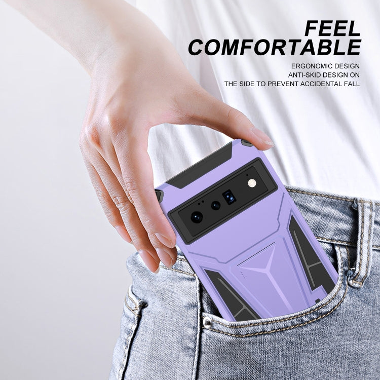 For Google Pixel 6 Pro Super V Armor PC + TPU Shockproof Case with Holder