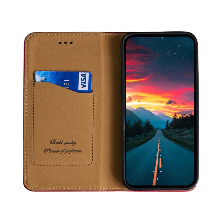 For Samsung Galaxy A13 5G Grid Texture Magnetic PU + TPU Horizontal Flip Leather Case with Holder & Card Slot