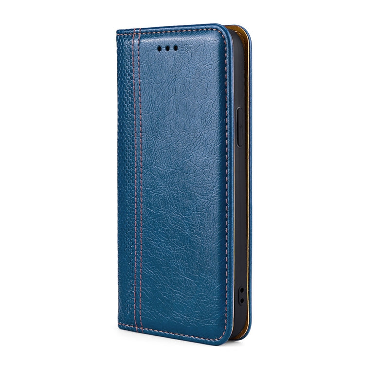 For Samsung Galaxy S22 5G Grid Texture Magnetic PU + TPU Horizontal Flip Leather Case with Holder & Card Slot