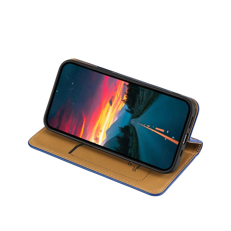 For Samsung Galaxy S22 5G Grid Texture Magnetic PU + TPU Horizontal Flip Leather Case with Holder & Card Slot