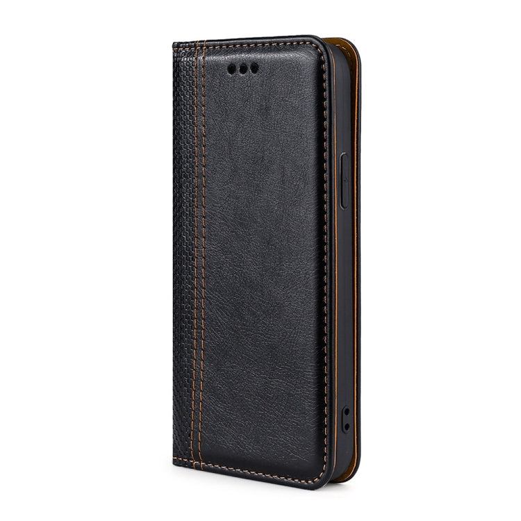 For Samsung Galaxy S22+ 5G Grid Texture Magnetic PU + TPU Horizontal Flip Leather Case with Holder & Card Slot