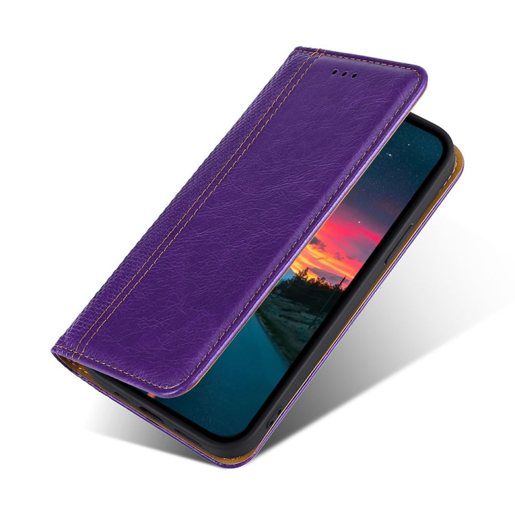 For Samsung Galaxy S22+ 5G Grid Texture Magnetic PU + TPU Horizontal Flip Leather Case with Holder & Card Slot