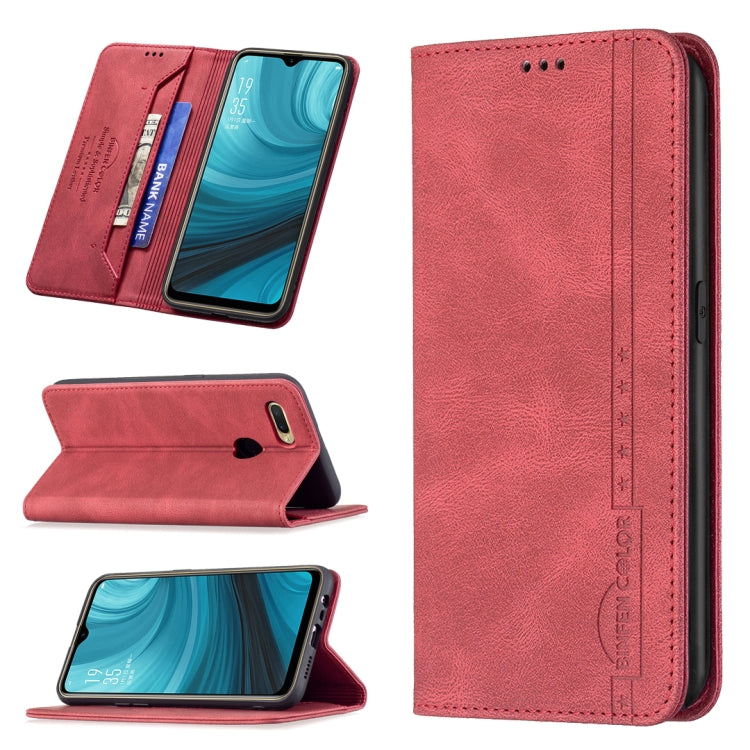 For OPPO A7 Magnetic RFID Blocking Anti-Theft Leather Case with Holder & Card Slots & Wallet
