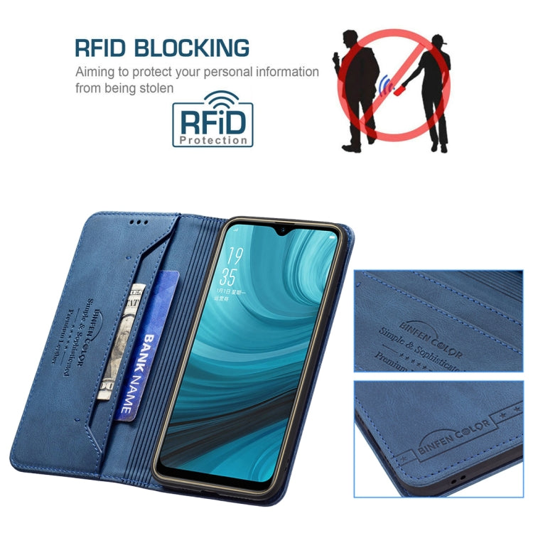 For OPPO A7 Magnetic RFID Blocking Anti-Theft Leather Case with Holder & Card Slots & Wallet