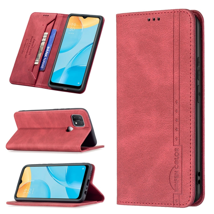 For OPPO A15 Magnetic RFID Blocking Anti-Theft Leather Case with Holder & Card Slots & Wallet
