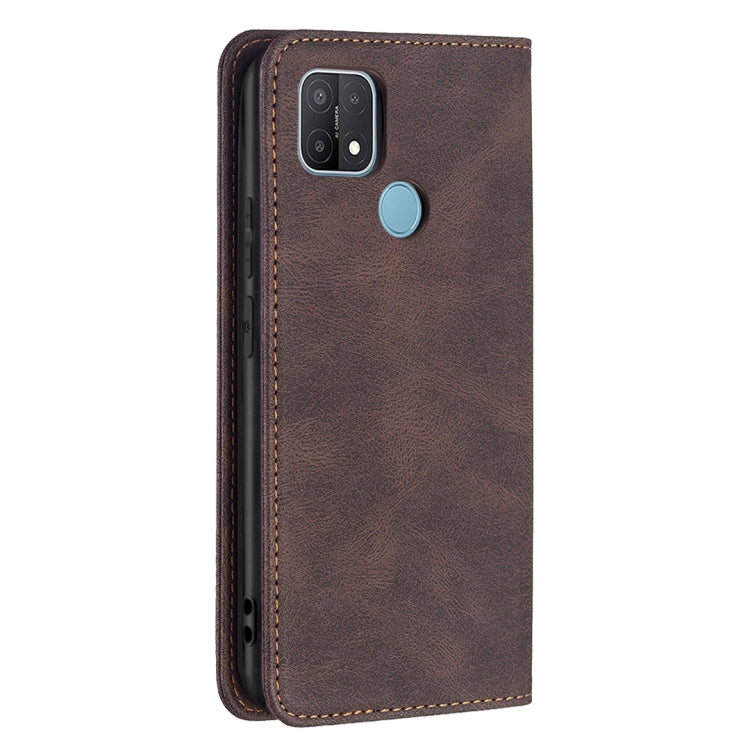 For OPPO A15 Magnetic RFID Blocking Anti-Theft Leather Case with Holder & Card Slots & Wallet