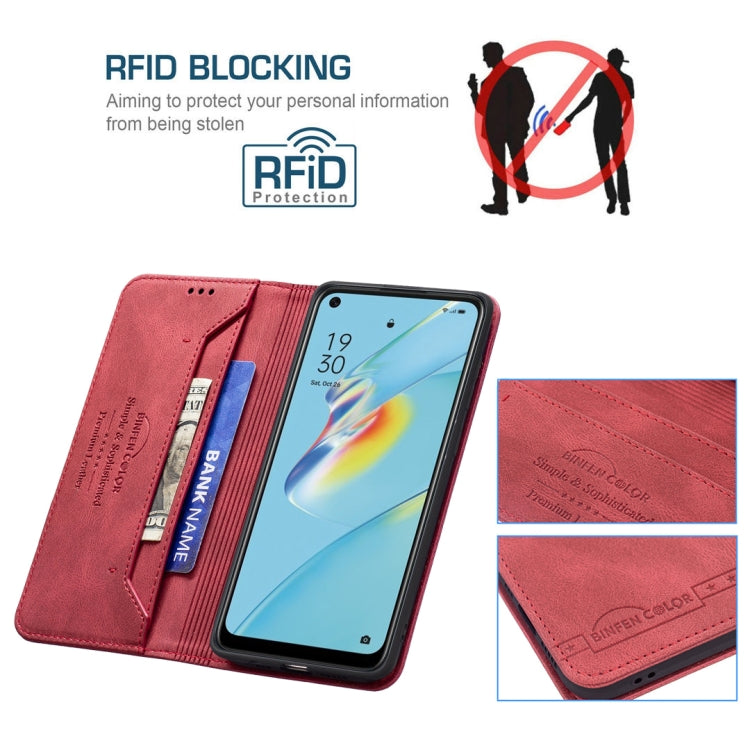For OPPO A54 4G Magnetic RFID Blocking Anti-Theft Leather Case with Holder & Card Slots & Wallet