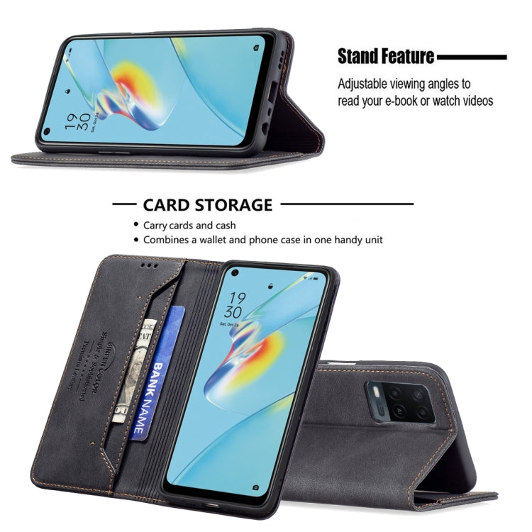 For OPPO A54 4G Magnetic RFID Blocking Anti-Theft Leather Case with Holder & Card Slots & Wallet