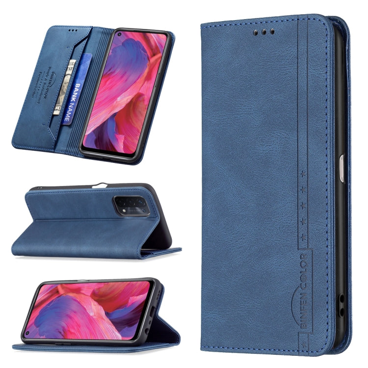 For OPPO A74 5G / A93 5G / A54 5G Magnetic RFID Blocking Anti-Theft Leather Case with Holder & Card Slots & Wallet
