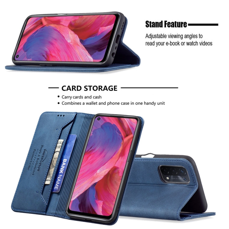 For OPPO A74 5G / A93 5G / A54 5G Magnetic RFID Blocking Anti-Theft Leather Case with Holder & Card Slots & Wallet