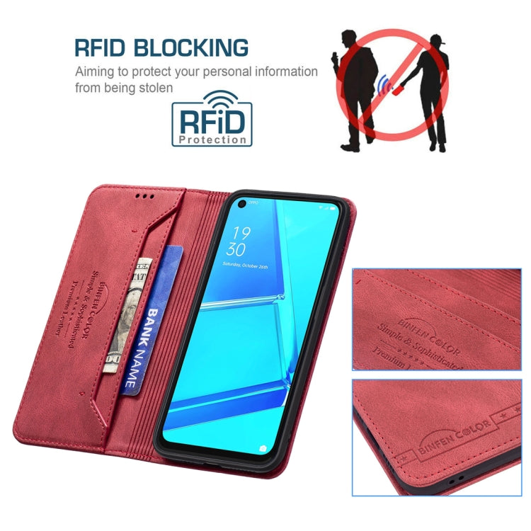 For OPPO A92 / A72 / A52 Magnetic RFID Blocking Anti-Theft Leather Case with Holder & Card Slots & Wallet