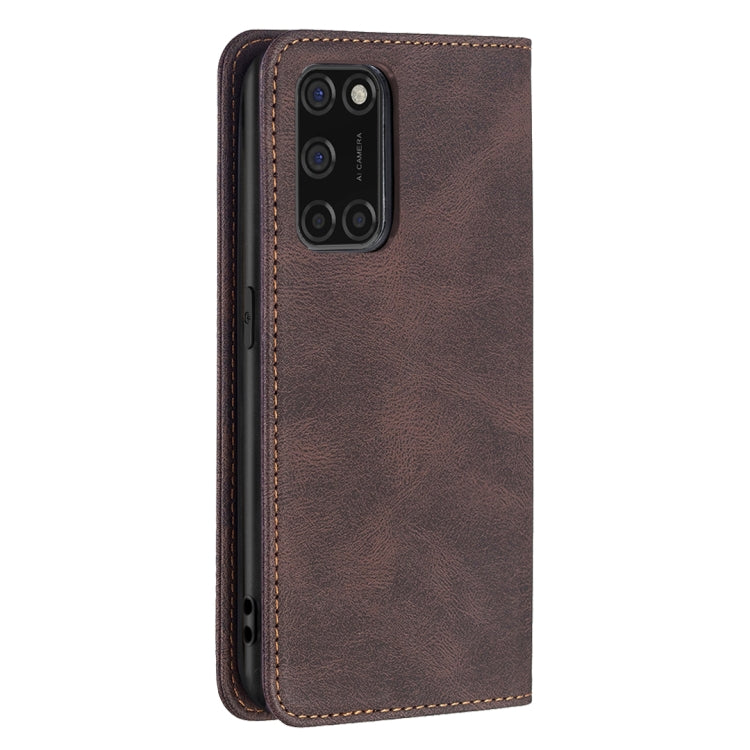 For OPPO A92 / A72 / A52 Magnetic RFID Blocking Anti-Theft Leather Case with Holder & Card Slots & Wallet