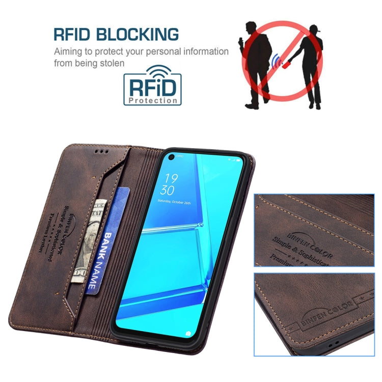 For OPPO A92 / A72 / A52 Magnetic RFID Blocking Anti-Theft Leather Case with Holder & Card Slots & Wallet