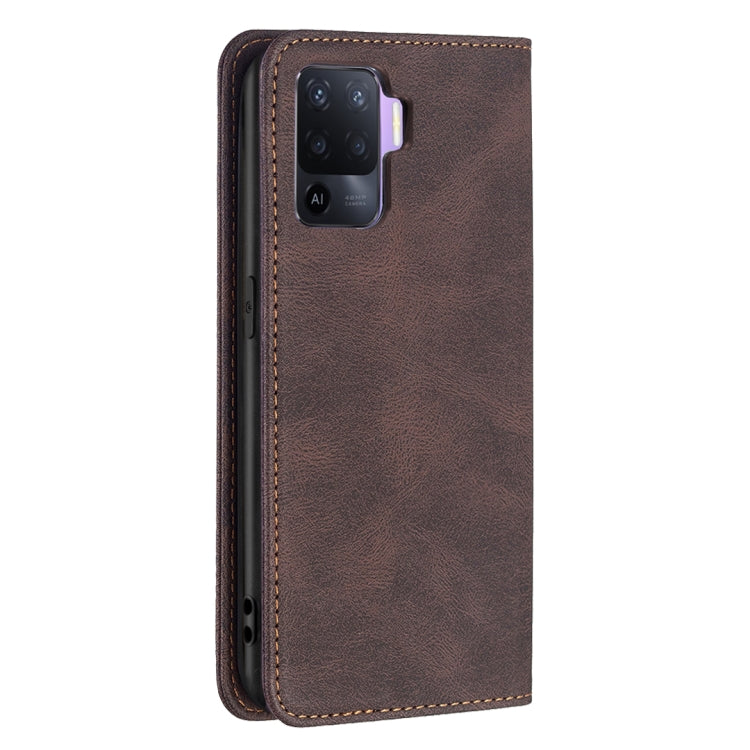 For OPPO A94 4G / Reno5 / F19 Pro Magnetic RFID Blocking Anti-Theft Leather Case with Holder & Card Slots & Wallet