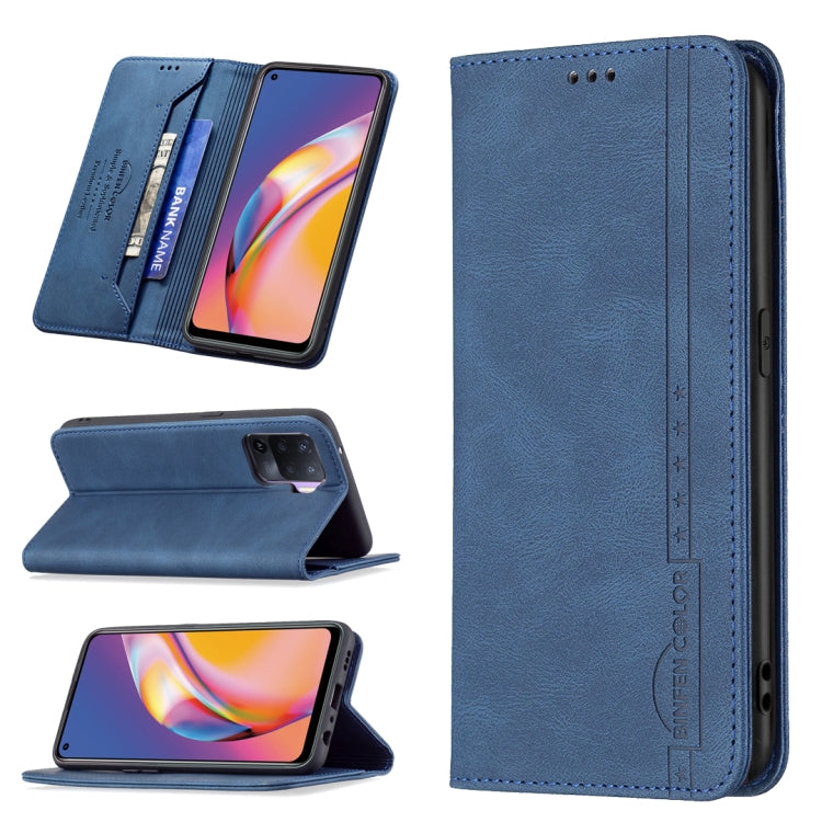 For OPPO A94 4G / Reno5 / F19 Pro Magnetic RFID Blocking Anti-Theft Leather Case with Holder & Card Slots & Wallet