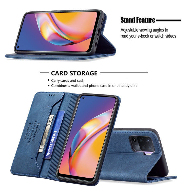 For OPPO A94 4G / Reno5 / F19 Pro Magnetic RFID Blocking Anti-Theft Leather Case with Holder & Card Slots & Wallet