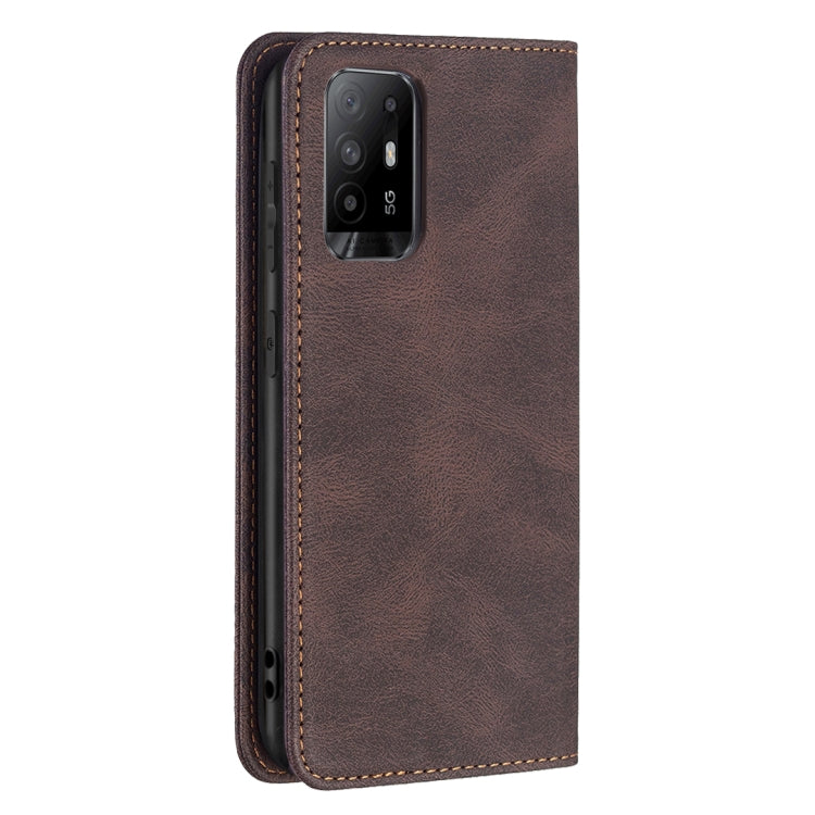 For OPPO A94 5G/F19 Pro Plus/Reno5 Z 5G Magnetic RFID Blocking Anti-Theft Leather Case with Holder & Card Slots & Wallet