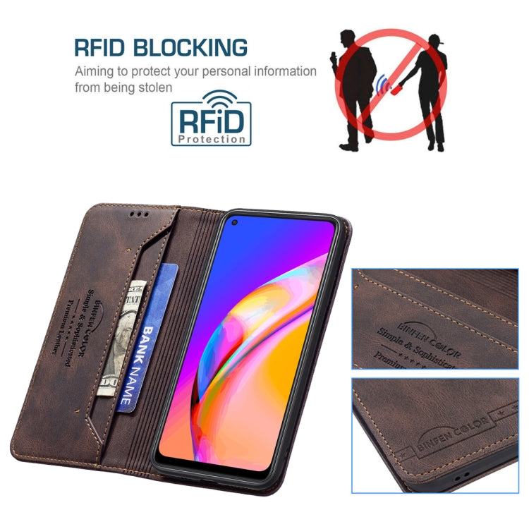 For OPPO A94 5G/F19 Pro Plus/Reno5 Z 5G Magnetic RFID Blocking Anti-Theft Leather Case with Holder & Card Slots & Wallet